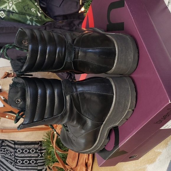 Bueno Rage Black Combat Boots, Genuine Leather, Size 39 - Picture 7 of 8